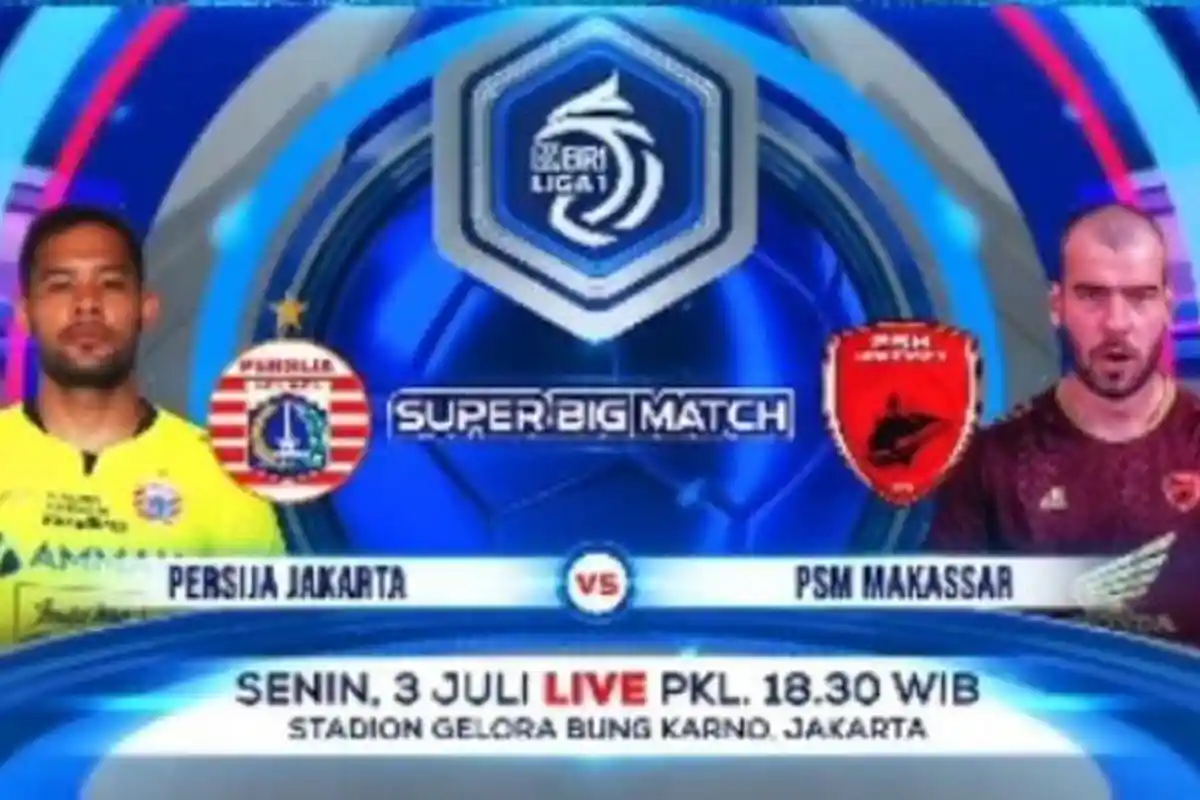 Link TV Online Indosiar Live Streaming Vidio Persija Jakarta vs PSM Makassar BRI Liga 1 2023