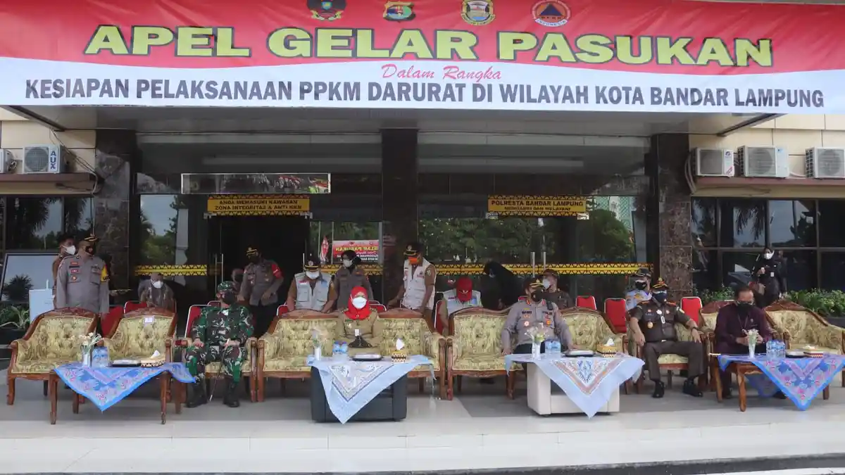 PPKM Darurat Kota, Romas Herlandes Hadiri Apel Pasukan Gabungan TNI, Polri dan Pemkot