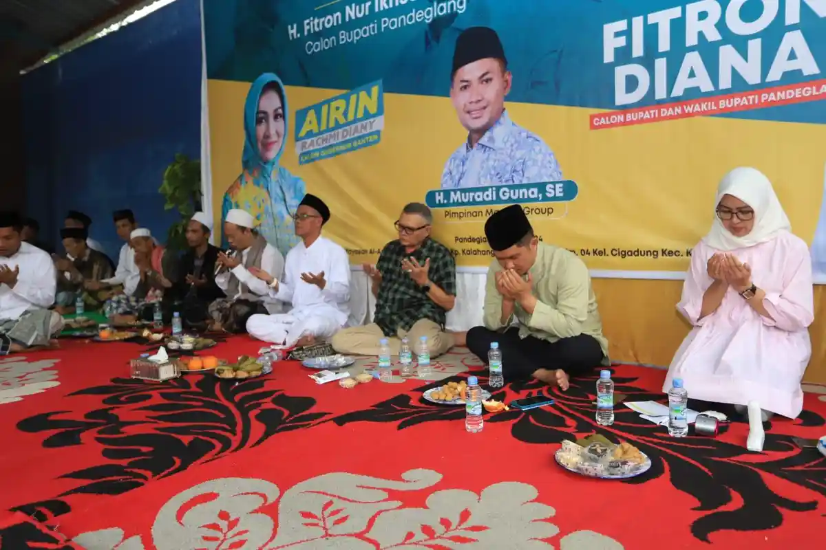 Hujan Deras Mengguyur saat Kiai dan Ustaz Doa Bersama untuk Airin di Karang Tanjung Pandeglang