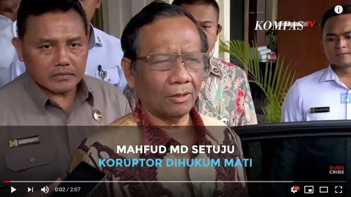 Setujui Wacana Hukuman Mati Koruptor, Mahfud MD Singgung Putusan Hakim: Sudah Ringan Dipotong Lagi