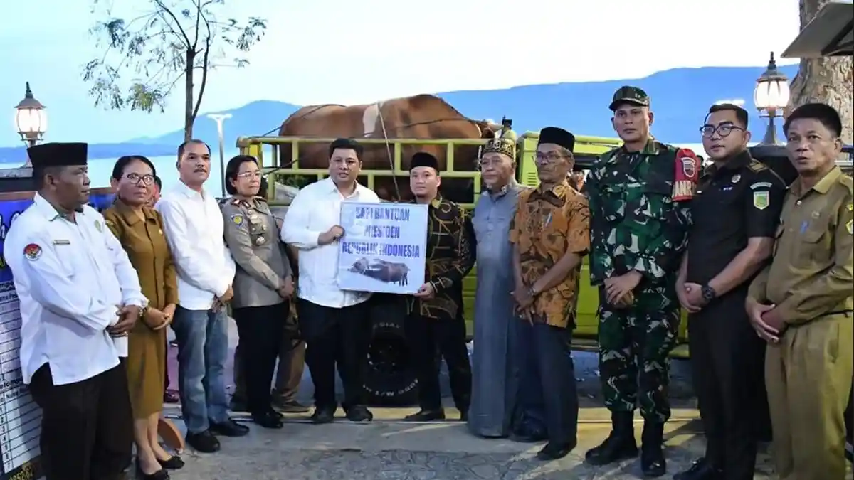 Bupati Samosir Serahkan Hewan Kurban Bantuan dari Presiden dan Pemkab