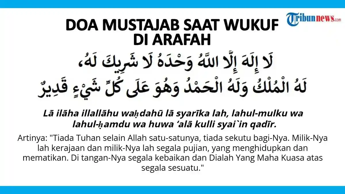 10 Doa Mustajab saat Wukuf di Arafah agar Haji Mabrur dan Penuh Berkah