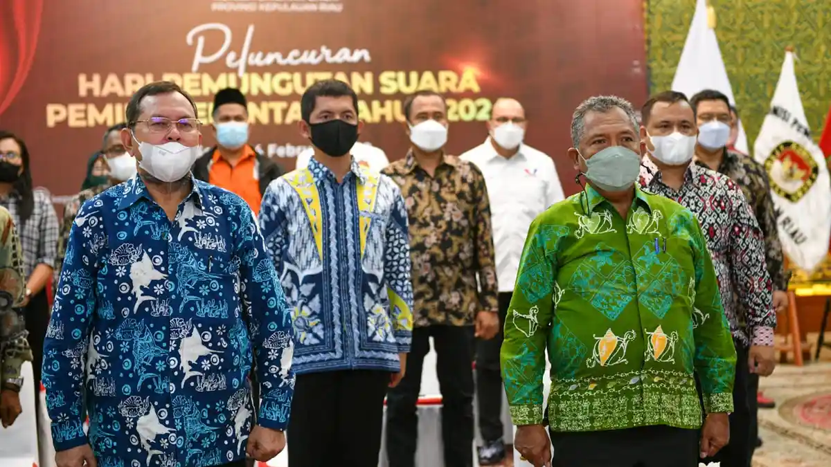 Pj Sekdaprov Kepri Hadiri Peluncuran Hari Pemungutan Suara Pemilu Serentak 2024