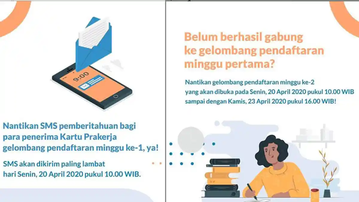 Pengumuman Lulus Seleksi Kartu Pra Kerja Dikirim via SMS Paling Lambat Senin 20 April Pukul 10 Pagi