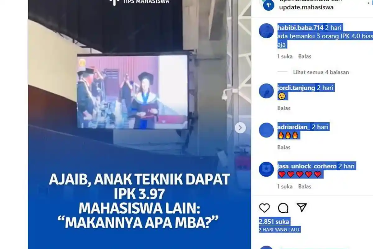 Viral Seorang Mahasiswa di Universitas Negeri di Pulau Jawa Meraih Nilai Nyaris Sempurna IPK 3,97