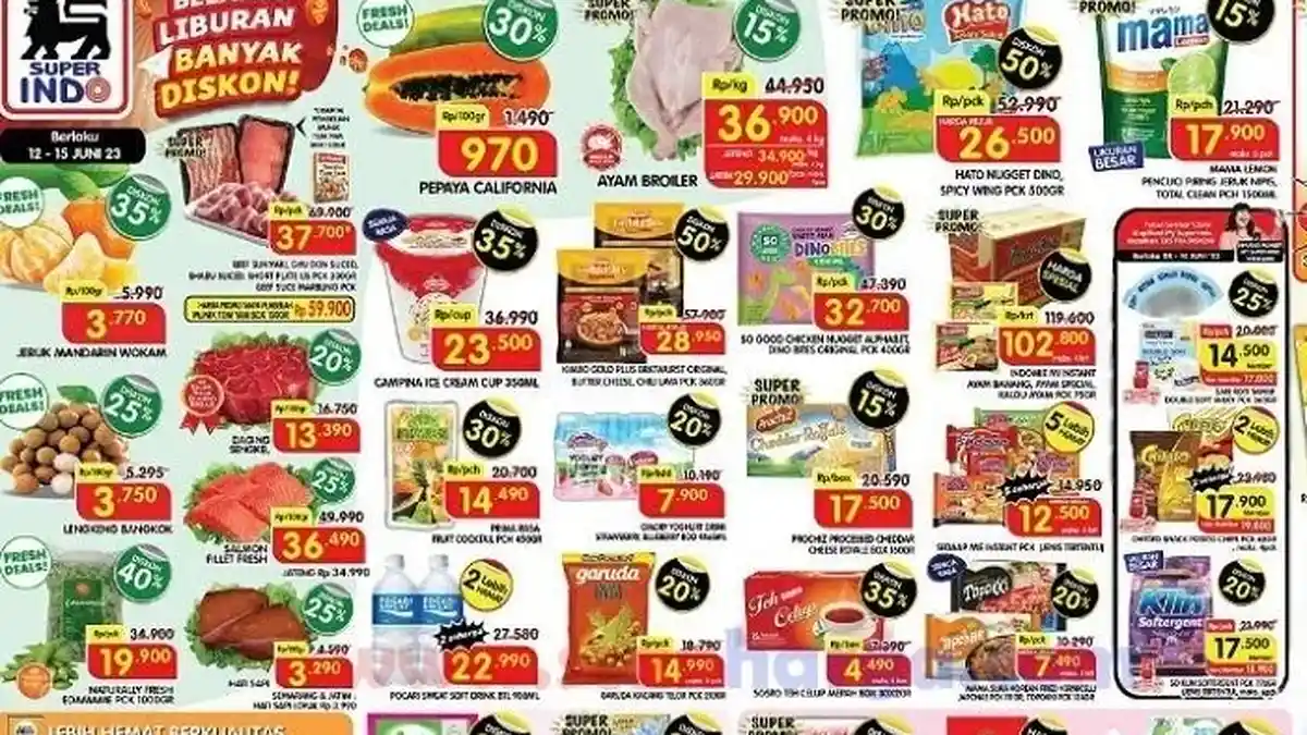 KATALOG Promo Superindo 19-22 Juni 2023 Indomie Dus Rp102.800 Nuttela Bready Diskon 35 Persen