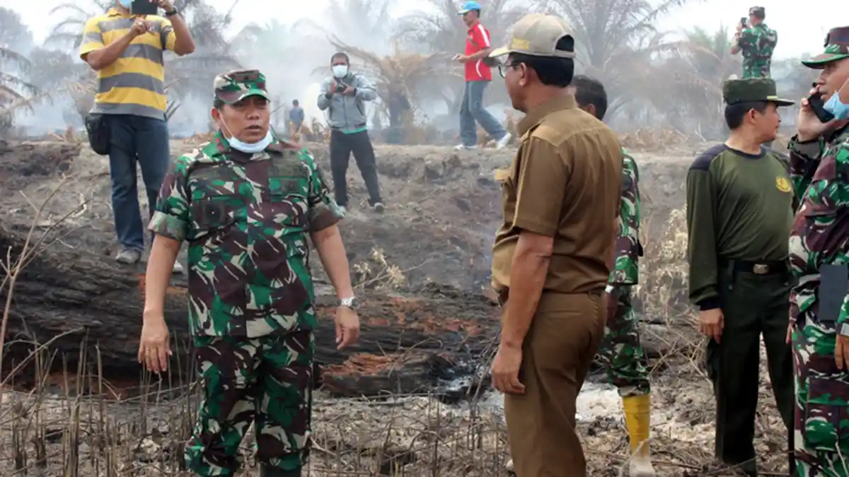 Danrem 031/Wirabima Tinjau Lahan Sei Segajah yang Sudah Enam Kali Terbakar