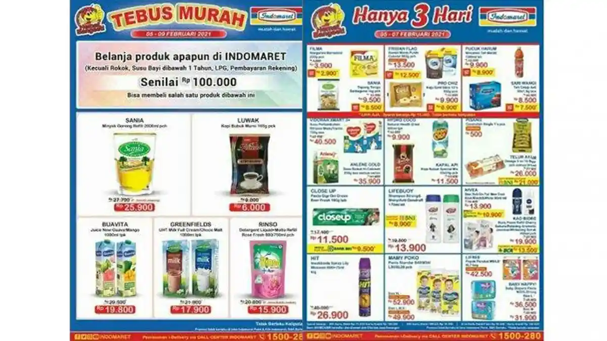  Promo JSM Indomaret 5 - 7 Februari 2021, Tebus Murah Minyak Goreng hingga Snack Beli 2 Gratis 1