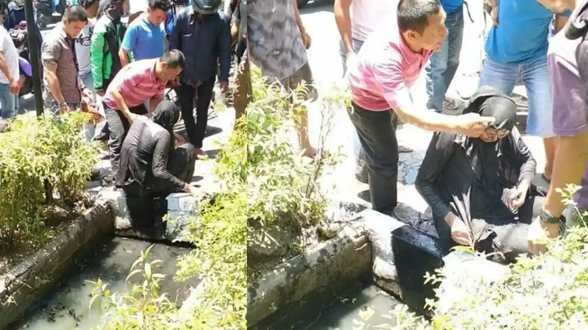 Penumpang Bentor Kecebur Got, Tak Berdarah Kondisi Korbannya Buat Netizen Kasihan