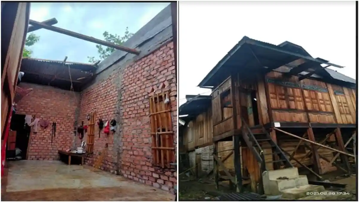 Update Angin Puting Beliung Hantam Empat Lawang Minggu Sore, 6 Desa Terdampak 89 Rumah Rusak,