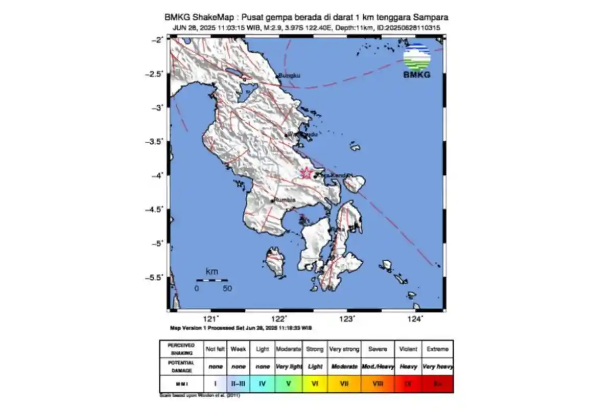 Sampara Konawe Sulawesi Tenggara Diguncang Gempa 2,9 Magnitudo, Warga Rasa Getaran saat Cuci Motor