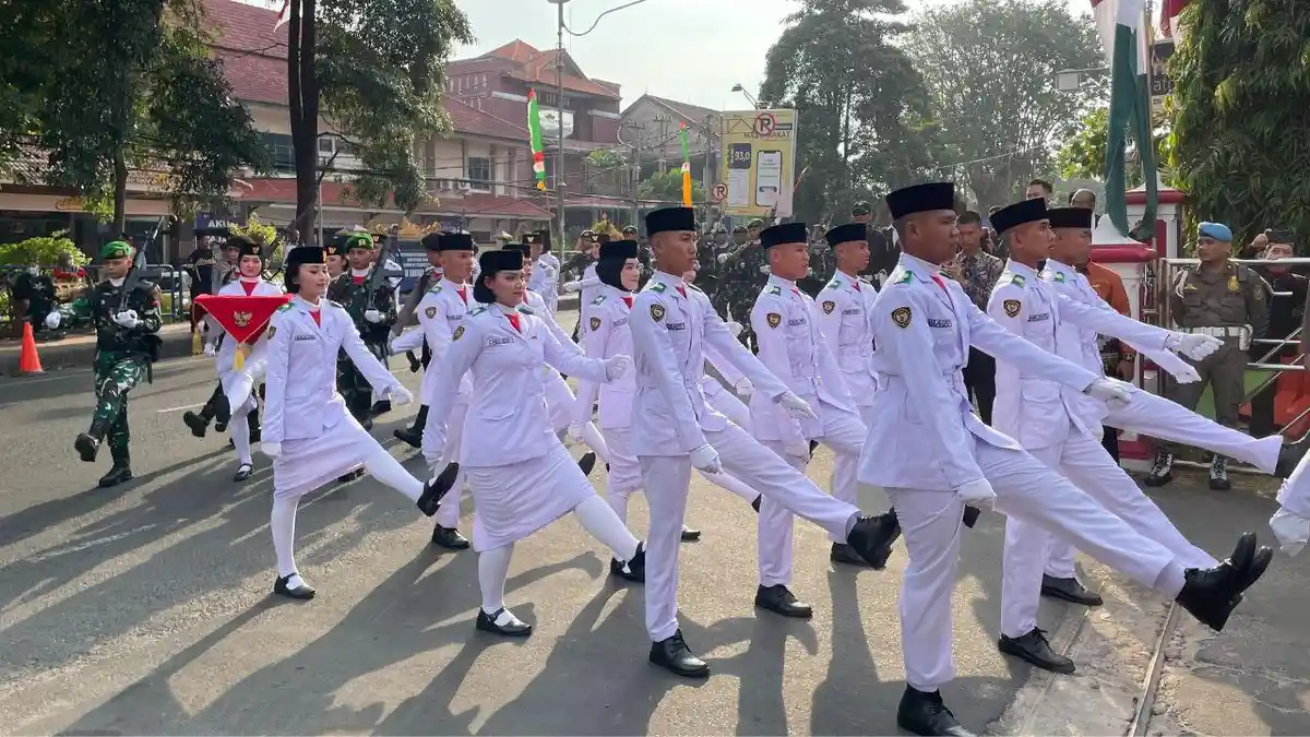 Paskibraka Bandar Lampung Sukses Pukau Peserta Upacara HUT ke-79 RI di Pemkot
