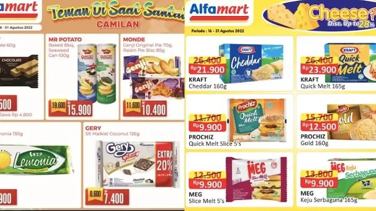 Promo Alfamart Hari ini 24 Agustus, Diskon Keju, Sampo Clear dan Aneka Camilan