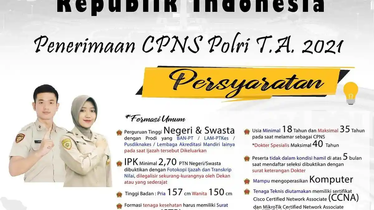 Formasi CPNS Polri 2021 - Perawat, Fisioterapis, Pranata Komputer, Pengelola Keuangan