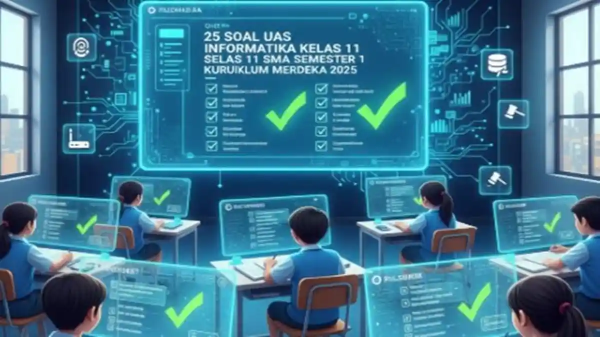 25 Soal UAS Informatika Kelas 11 SMA Semester 1 Kurikulum Merdeka 2025