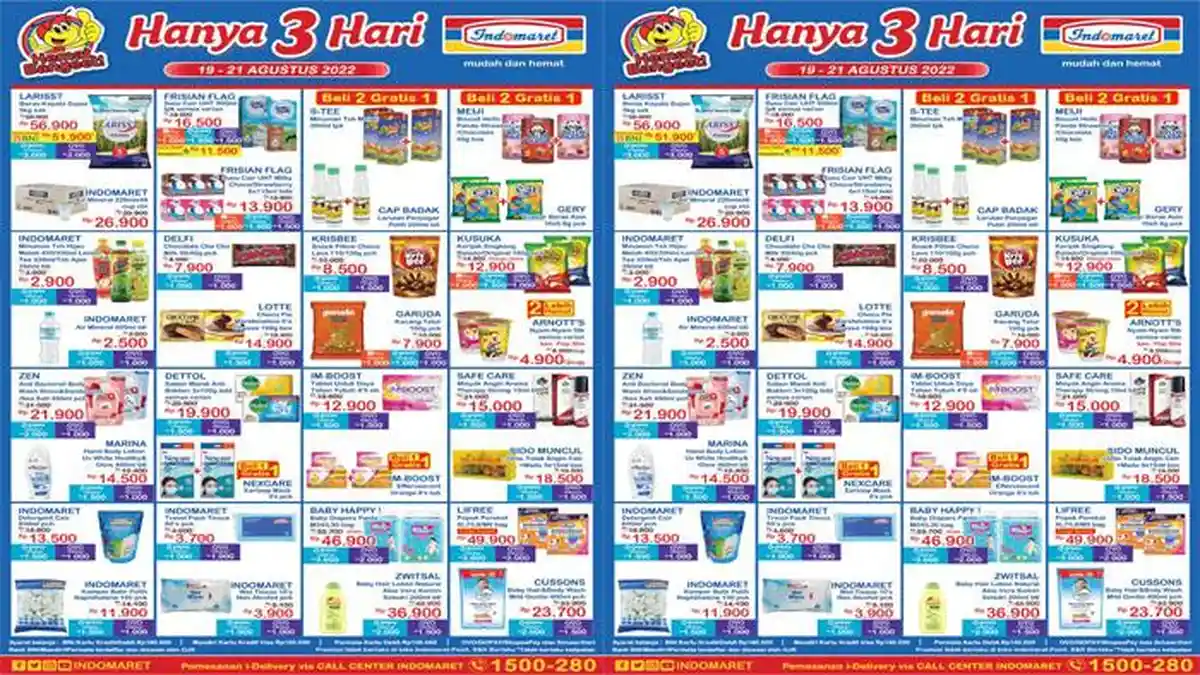 Katalog Promo JSM Indomaret 20 Agustus 2022, Diskon Beras Rp 51.900 - 56.900 & Snack Beli 2 Gratis 1