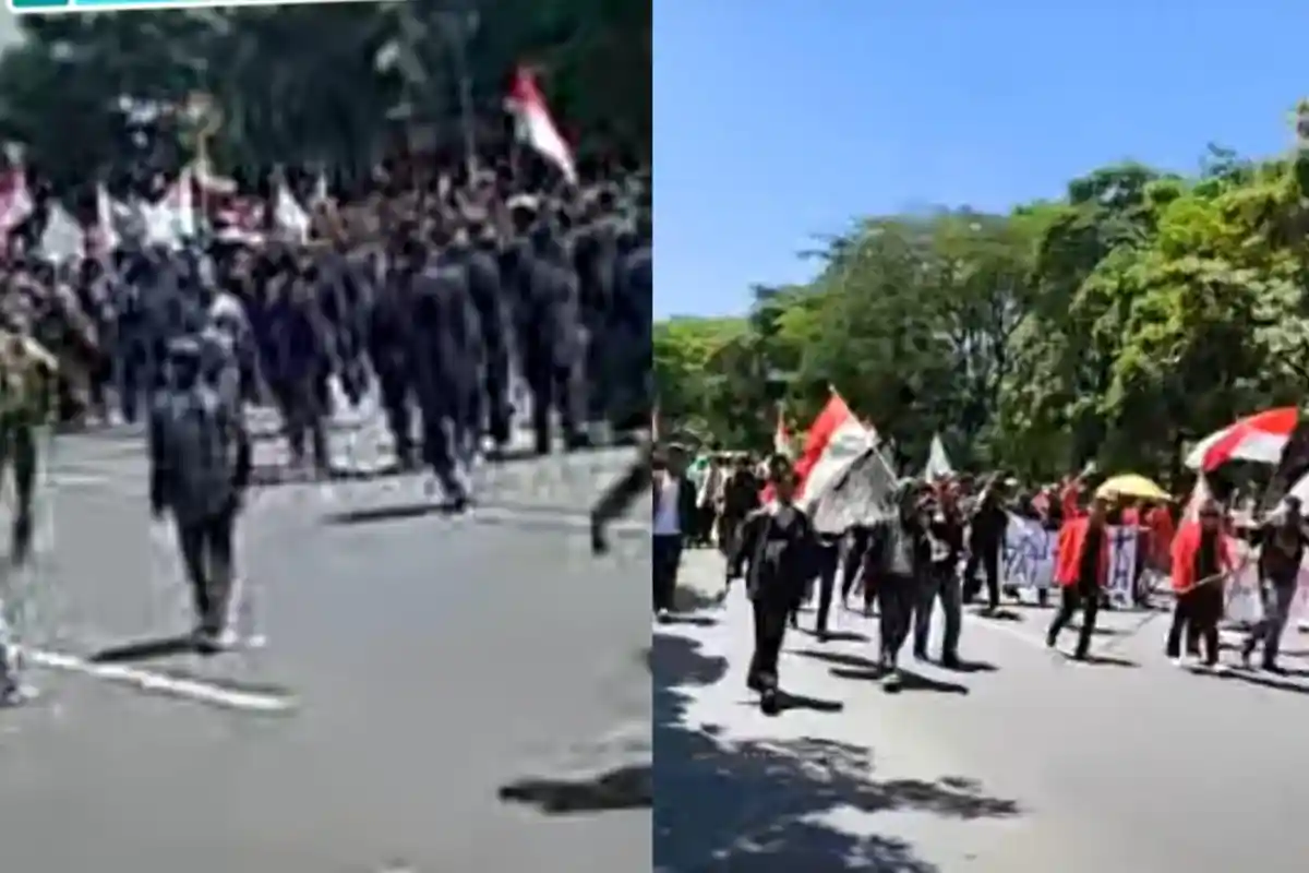 Update Suasana Terkini Demo Mahasiswa di Mapolda Jatim