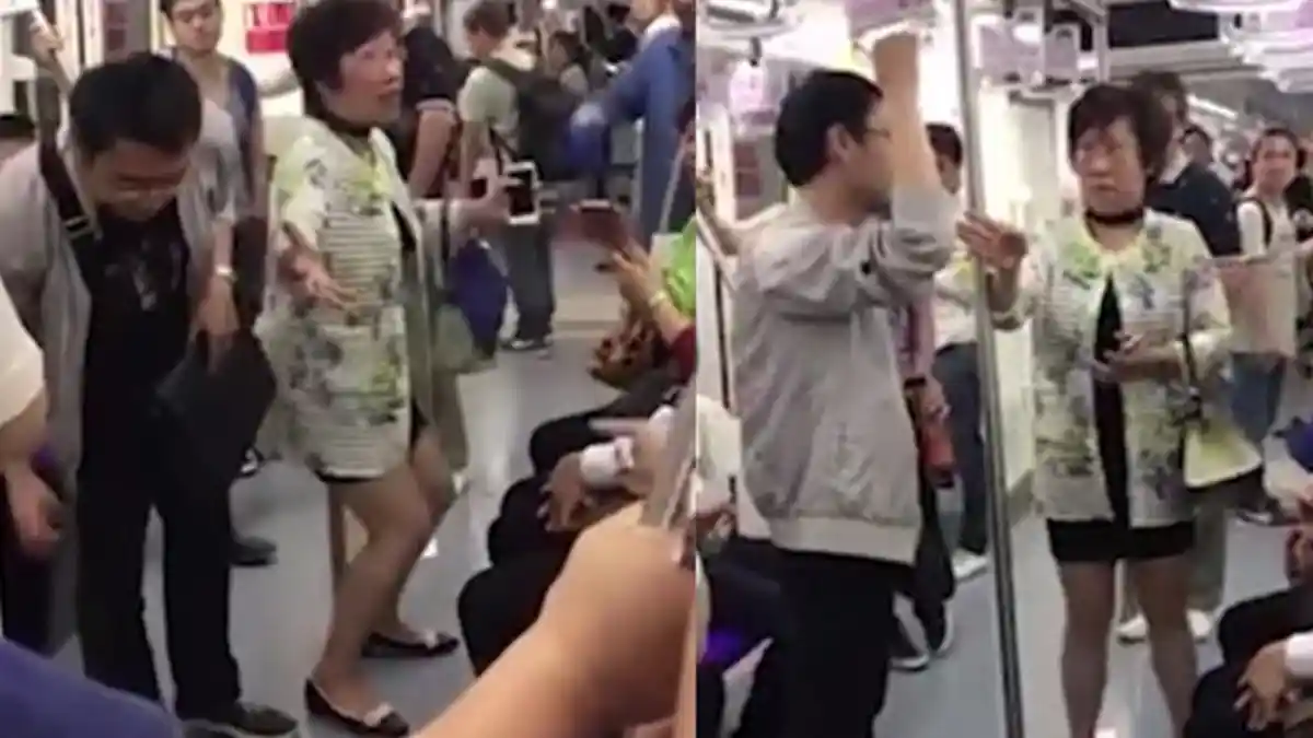 Meludah di Kereta, Pria Berkacamata Kena Tegur Seorang Wanita, Bukannya Jera Dia Malah Lakukan Ini