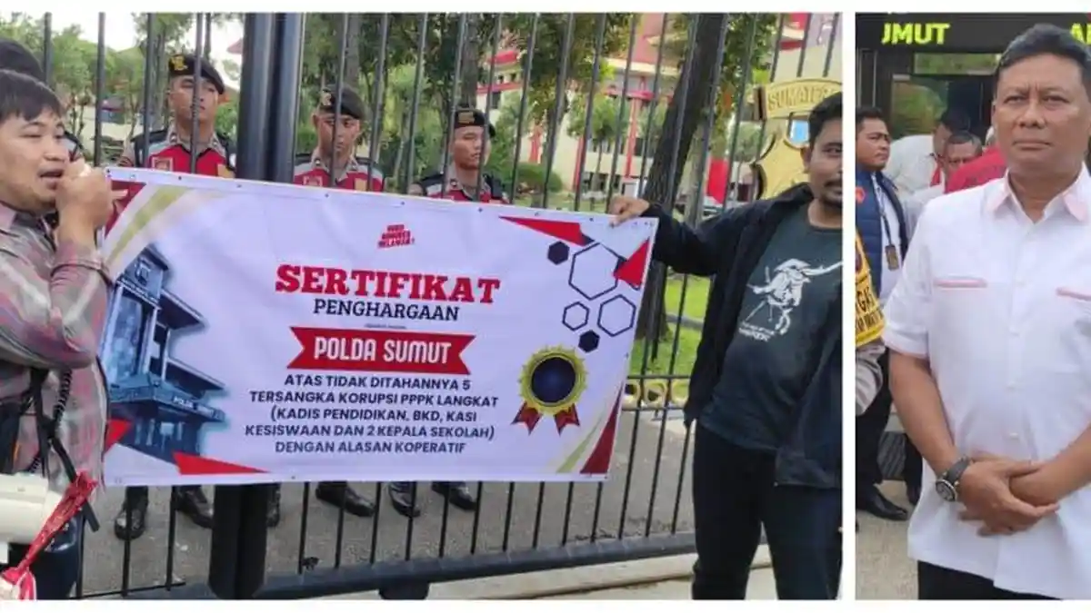 Dirreskrimsus Polda Sumut Dapat Piala Penghargaan dari Guru Honorer Langkat