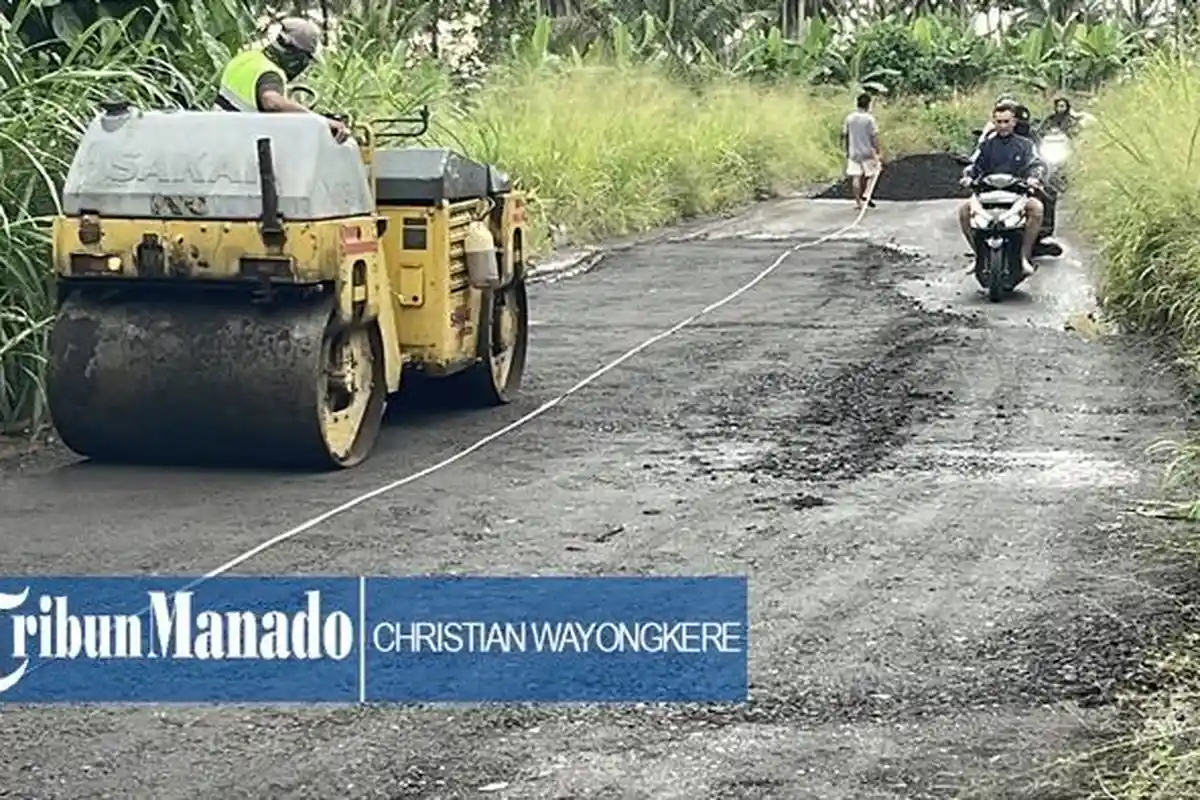 Jalan Rusak di Desa Matungkas Dimembe Minut Mulai Diperbaiki, Bupati Joune Ganda Berterimakasih