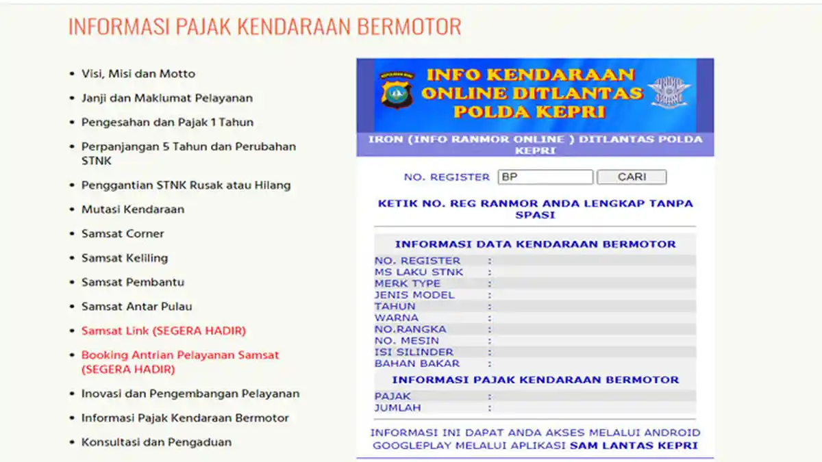 Cara Cek Pajak Mobil dan Motor di Kepri untuk Ikut Program Pemutihan Pajak Kendaraan Bermotor