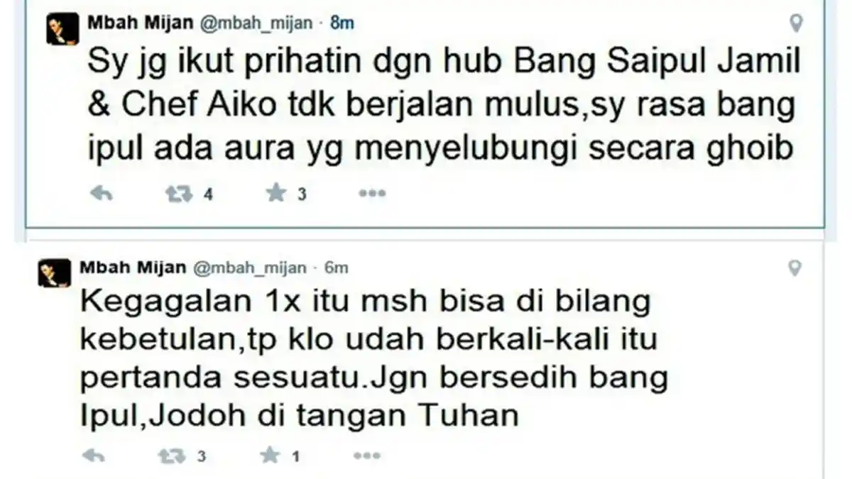 Gagalnya Hubungan Saipul Jamil & Chef Aiko Diungkap Mbah Mijan