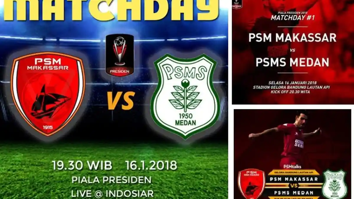 Live Streaming PSM Makassar vs PSMS Medan - 19.30 WIB, Duel Semerbak Aroma Klasik!