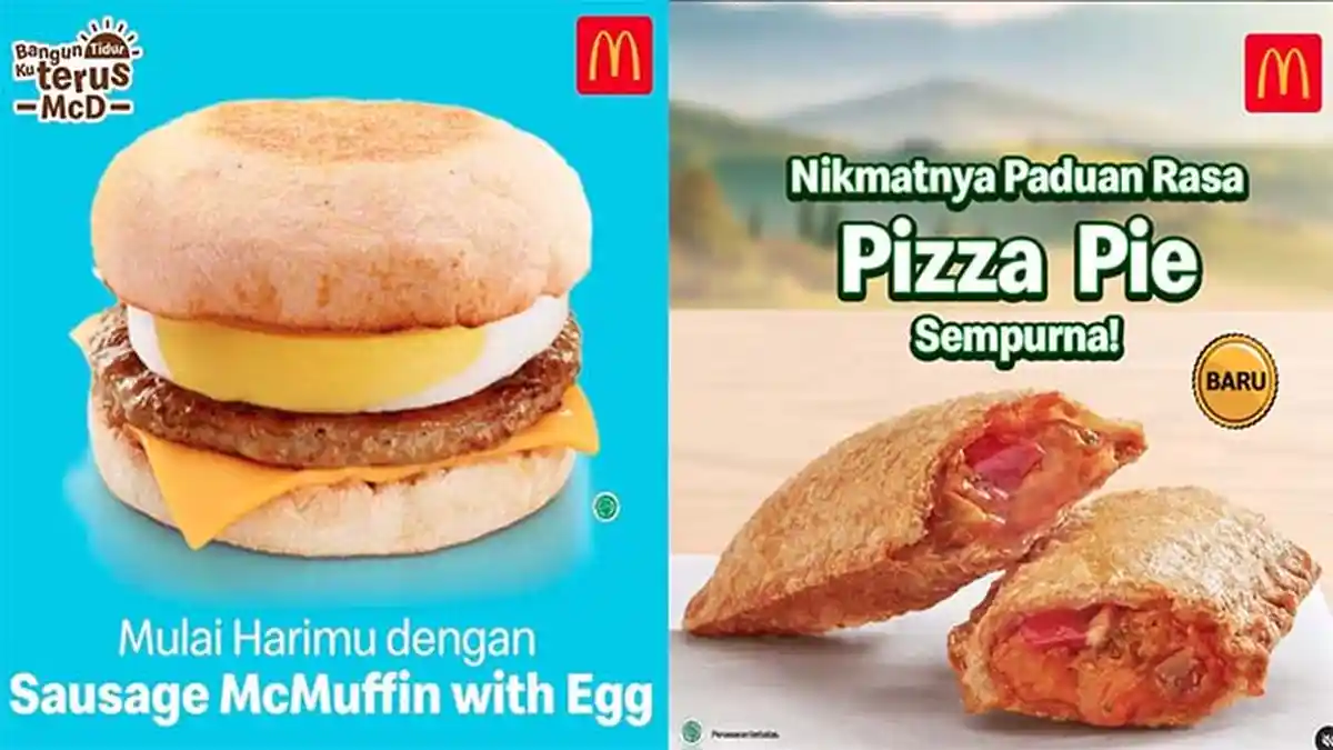 PROMO McD Hari Ini 22 November 2021, Menu Sarapan Sausage McMuffin with Egg & Pizza Pie Hemat