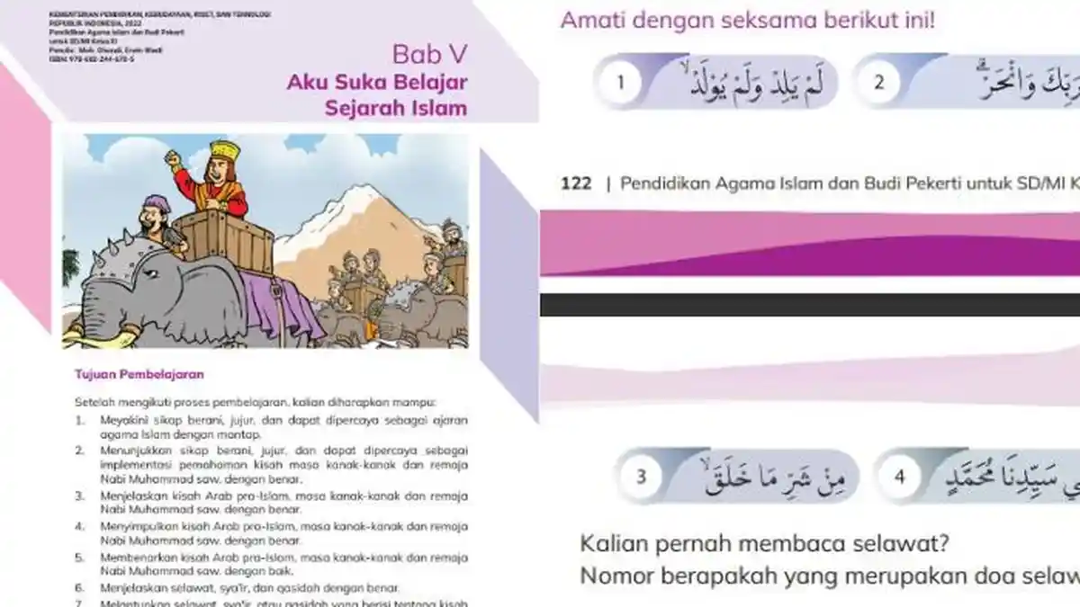 Kunci Jawaban Pendidikan Agama Islam Kelas 3 Halaman 122 123 Kurikulum Merdeka Bab 5: Ayo Tebak