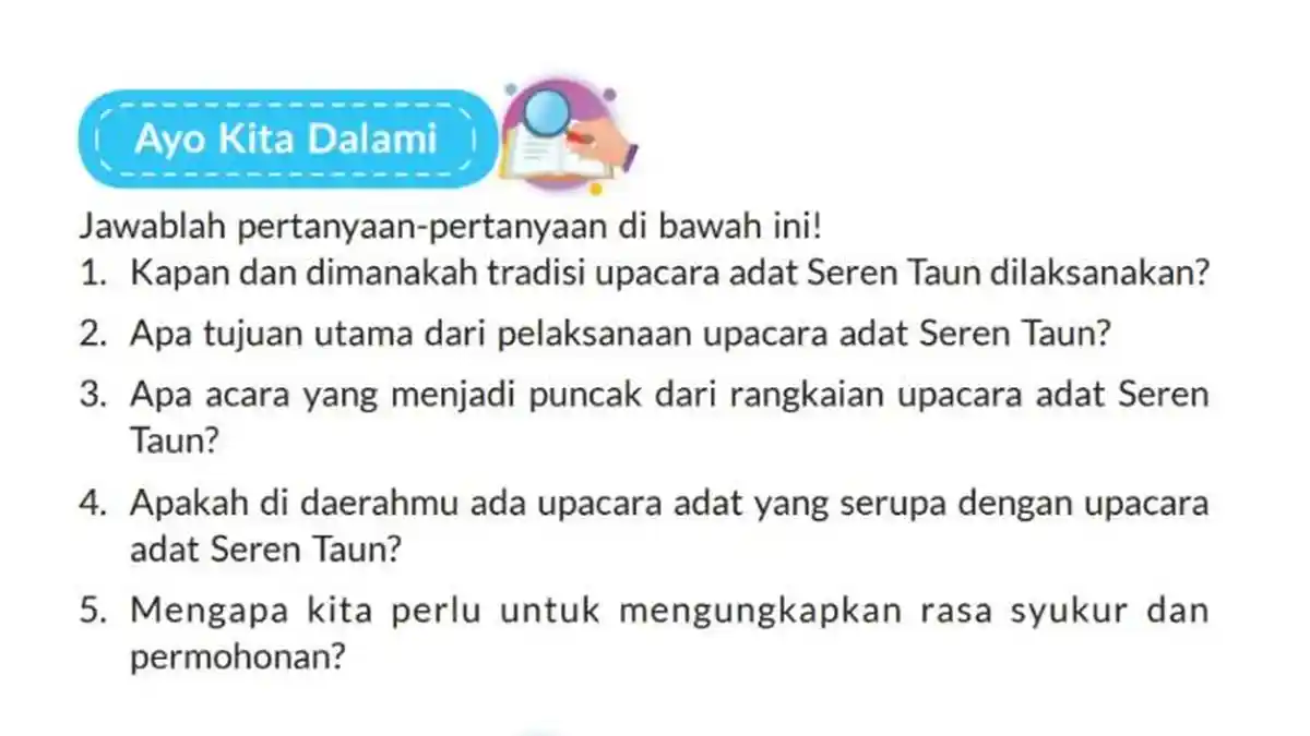 Kunci Jawaban Pendidikan Agama Katolik Kelas 4 SD Halaman 121 Kurikulum Merdeka Bab 4: Seren Taun