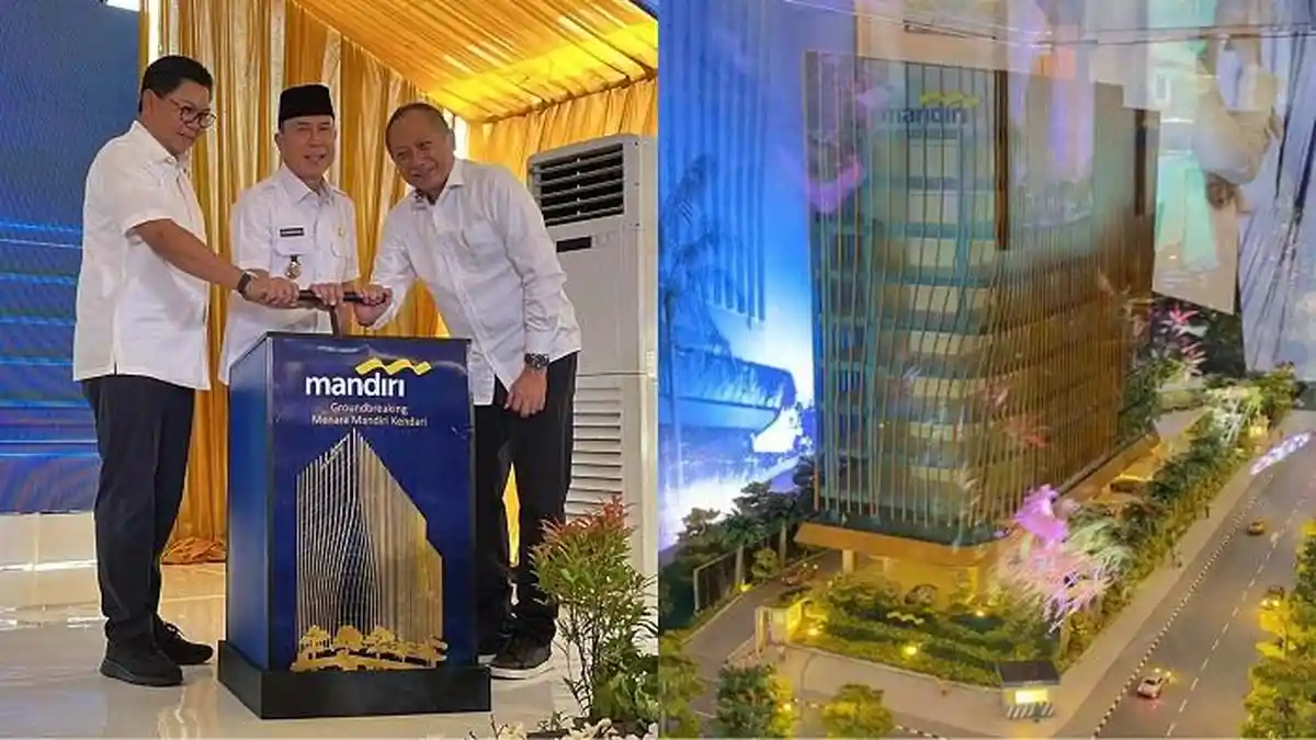 Pembangunan Bank Mandiri Tower 10 Lantai di Kendari Dimulai, Gubernur Sultra ASR: Sinergi Bantu UMKM