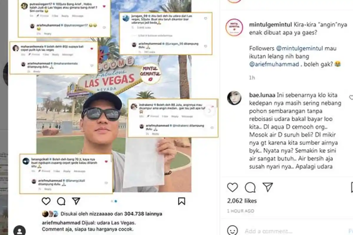 Arief Muhammad Jual 'Angin' dari Las Vegas, Ivan Gunawan Saingan dengan Crazy Rich Beli Rp 100 Juta