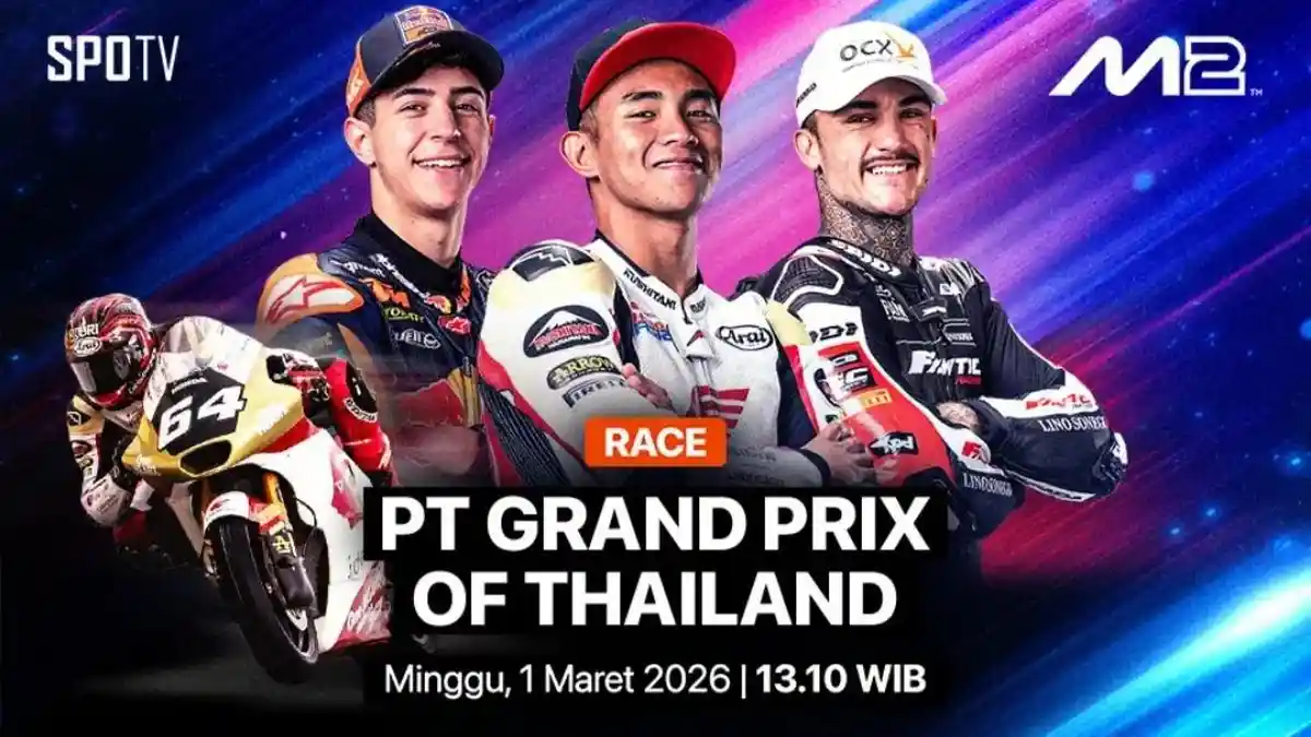 Live SPOTV, Link Streaming Race Moto2 MotoGP Thailand 2026 Jam 13.15 ...