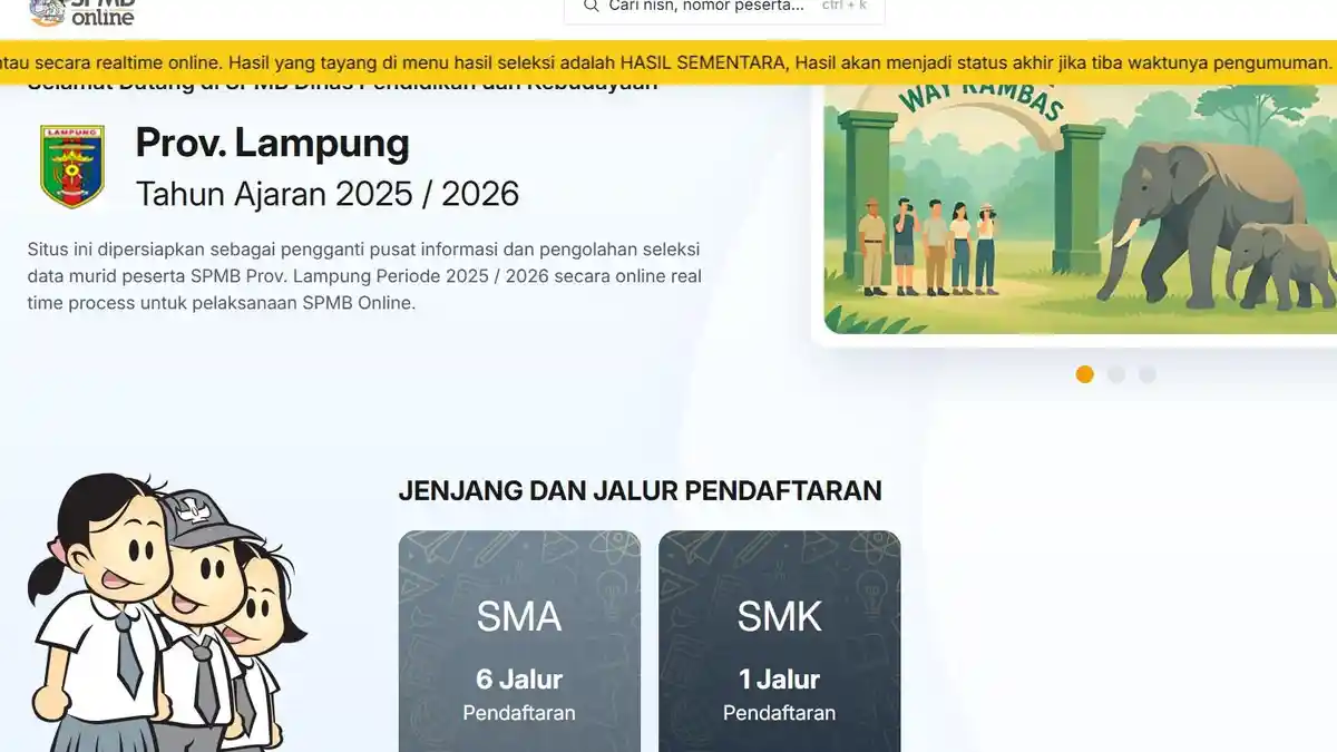 Link SPMB Lampung 2025 Jenjang SMA dan SMK, Lengkap dengan Tahapan hingga Cara Daftar