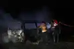 Mobil Pemudik Hangus Terbakar di Jalan Tol Bakauheni KM 18