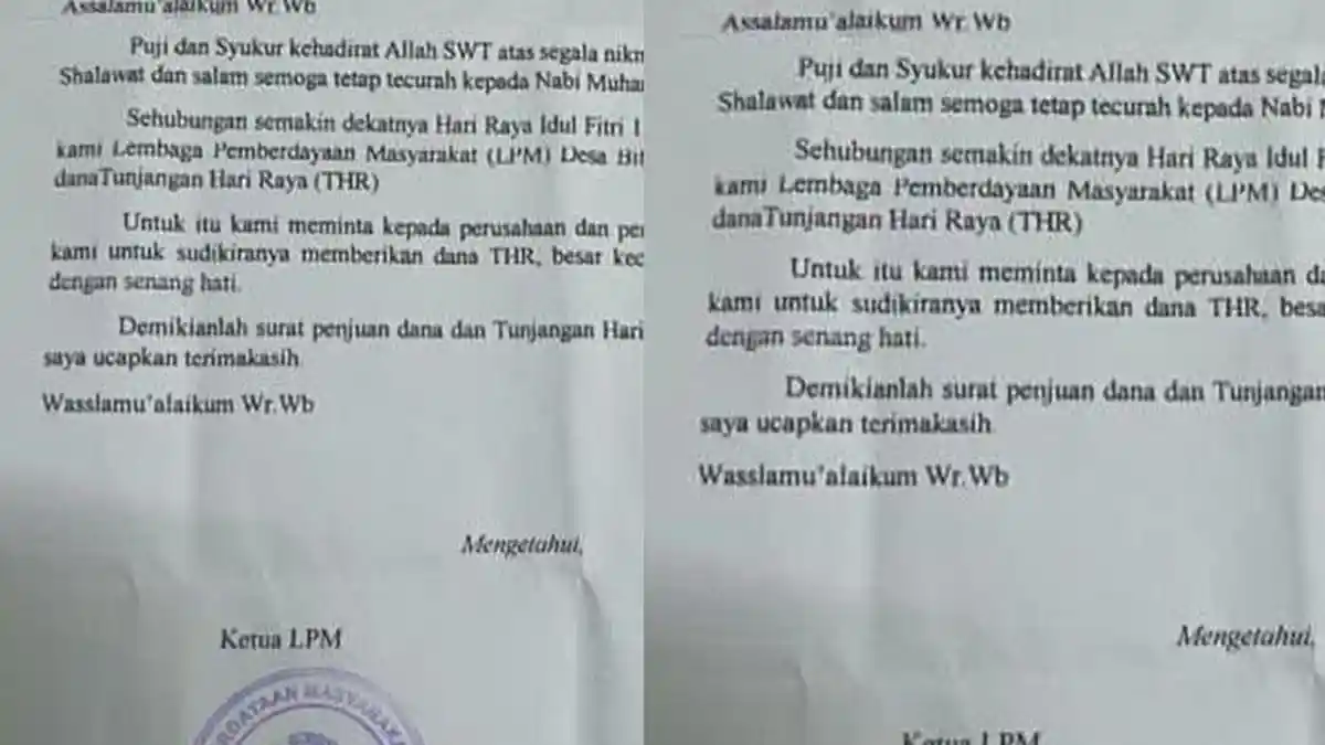 LPM Minta THR Seikhlasnya ke 10 Perusahaan, Surat Dicabut setelah Viral, Kades: Tanpa Sepengetahuan