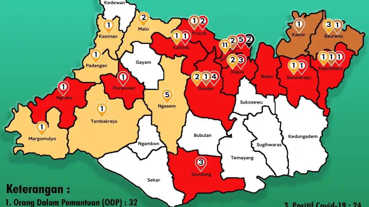 UPDATE CORONA Bojonegoro Kamis 21 Mei, 2 PDP Naik Status Positif, Jumlah Pasien Covid-19 39 Orang