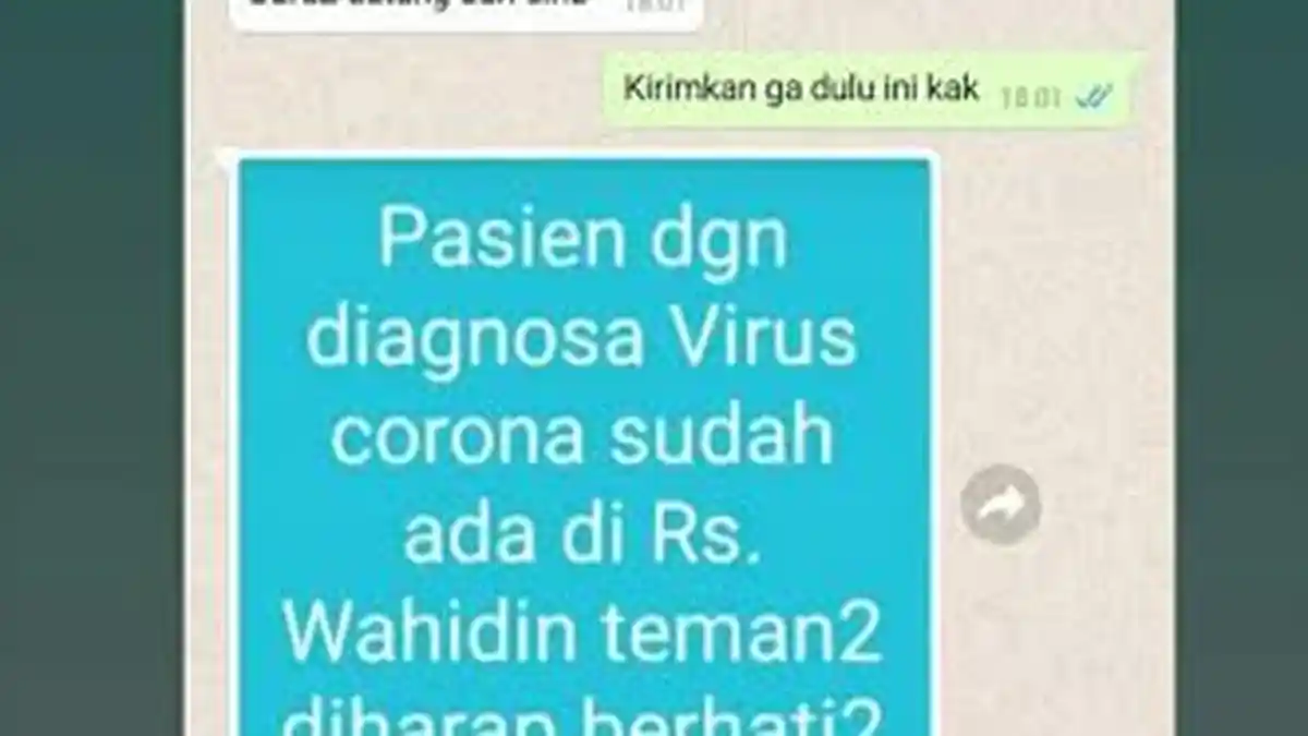 Beredar Pesan Pasien Virus Corona Dirawat di Makassar, Begini Penjelasan Kasubag Humas RS Wahidin