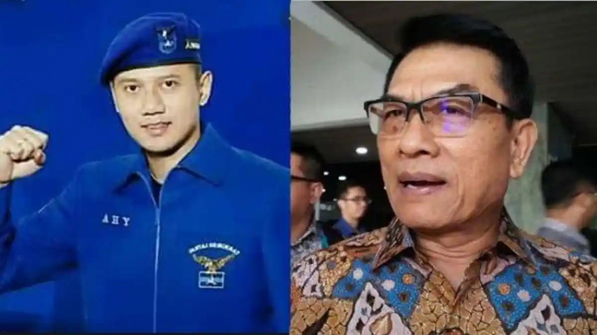 Masa Berpakaian Demokrat Bertulis Moeldoko datang Membawa Kayu dan Batu, Polisi Tak Tampak