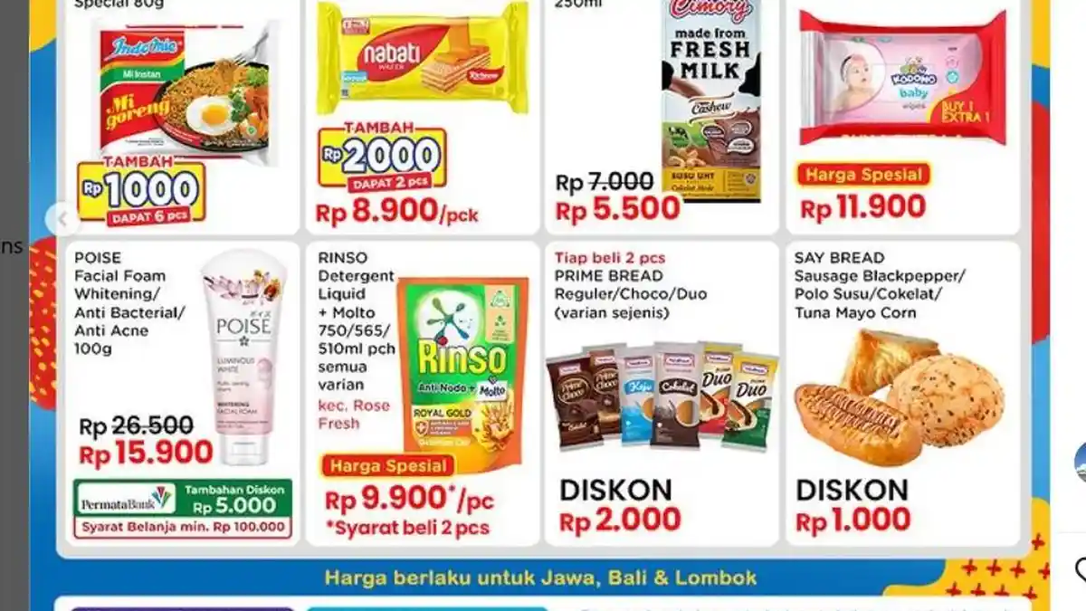 PROMO Indomaret Hari Ini 13 Juli 2023, Ada Cahback OVO dan Gopay, Cimory UHT Rp5.500 Rinso Rp9.900