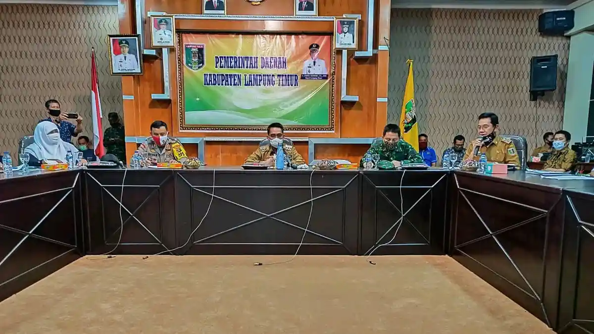 Bupati Lampung Timur Gelar Rapat Rapat Kesiapan New normal di Aula Utama Kantor Bupati