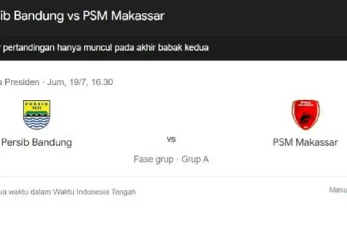 Jadwal Piala Presiden Persib Vs PSM Makassar: Line Up Sementara Kedua Tim, Kick Off 19 Juli 2024