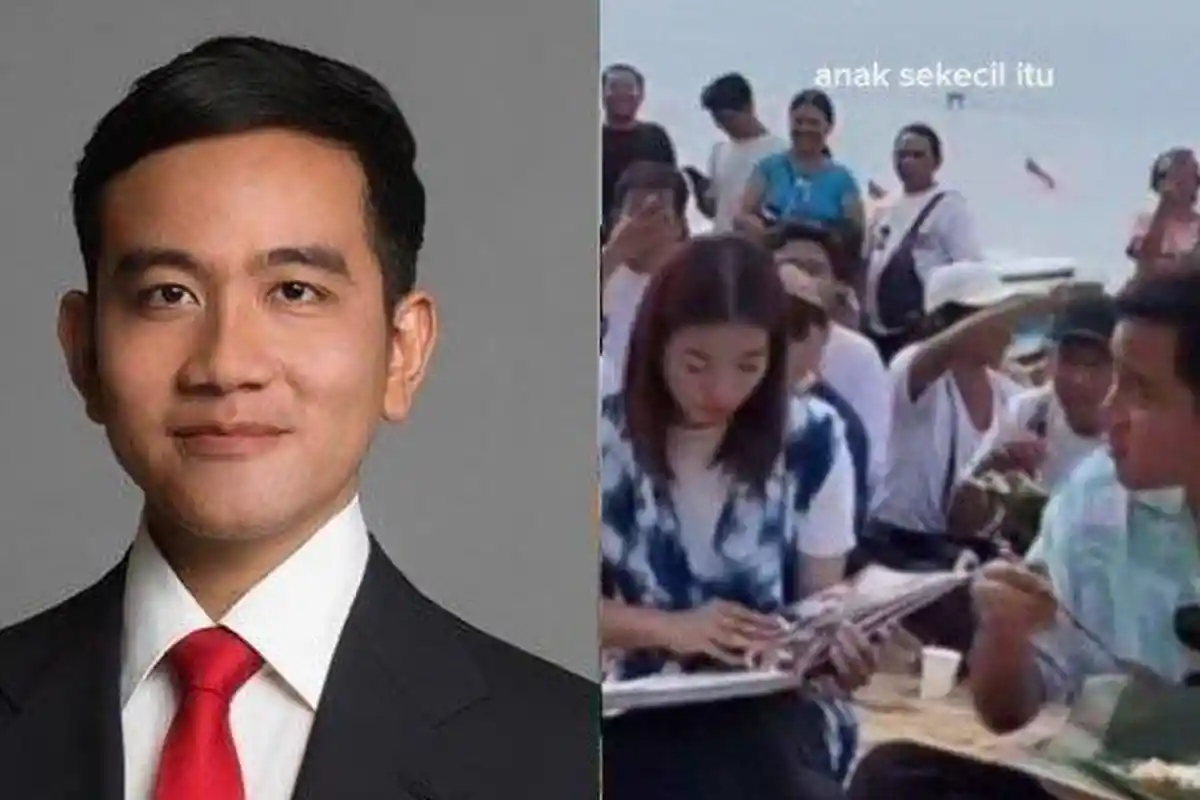 Ekspresi Gibran Saat Dinyanyikan Lagu Anak Sekecil Itu Berkelahi dengan Mahfud, Cuma Senyum-senyum