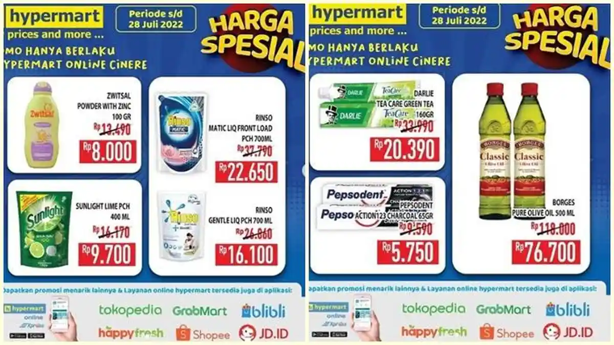 Promo Hypermart Hari ini Kamis 28 Juli 2022, Dapatkan Harga Spesial Belanja Kebutuhan Rumah Tangga
