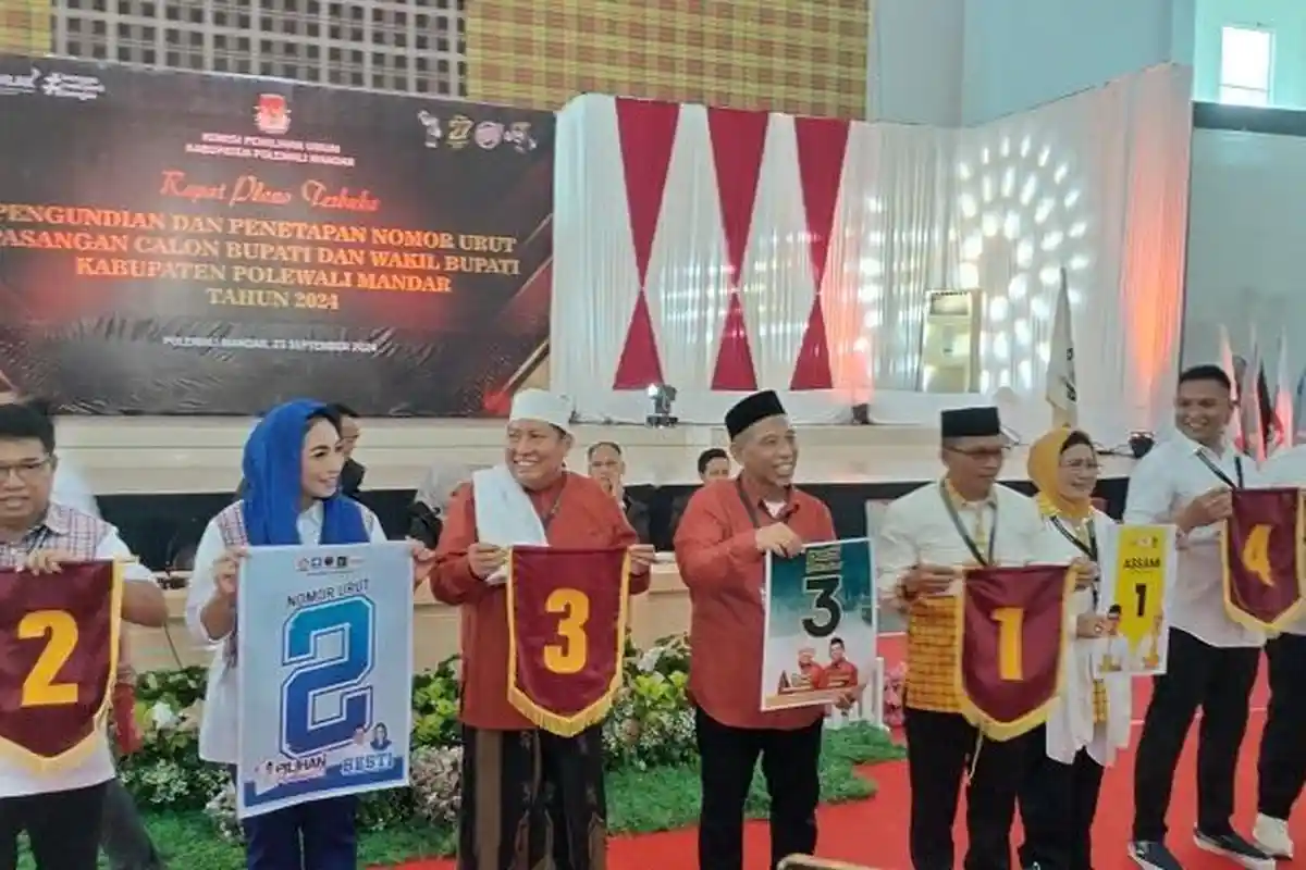 Nomor Urut Paslon Pilkada Polman: ASSAMI No 1, BESTI No 2, PASTI No 3, DIGASKAN No 4