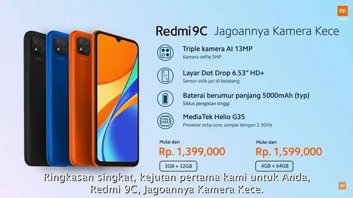Resmi Rilis Hari Ini! Berikut Spesifikasi Lengkap dan Harga Xiaomi Redmi 9C
