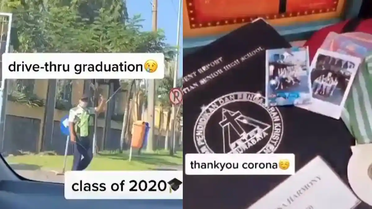 VIRAL Siswa SMA di Surabaya Lakukan Prosesi Kelulusan Secara Drive Thru, Jadi Lebih Aman dari Corona