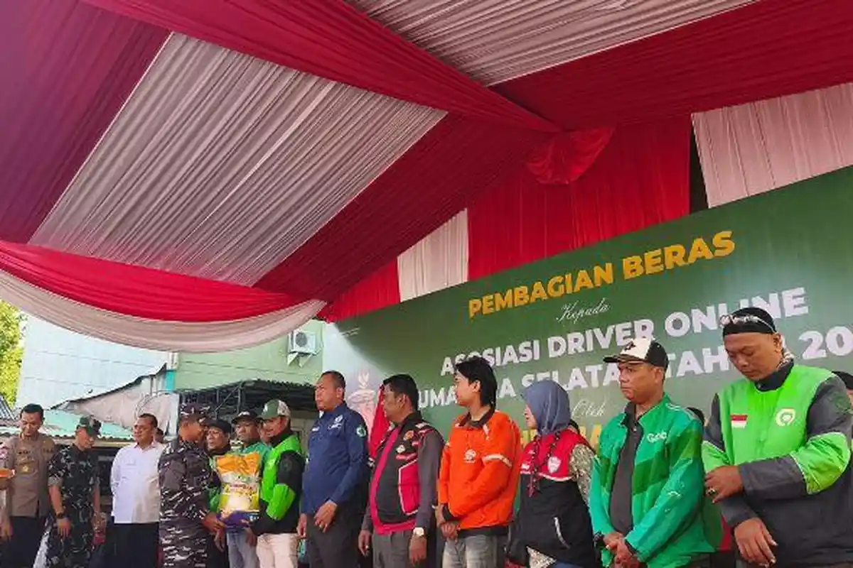 Tak Ikut Demo Hari Ini, ADO Sumsel Terima 50 Ton Beras Dari Pemprov Sumsel, Untuk 6.250 Driver Ojol