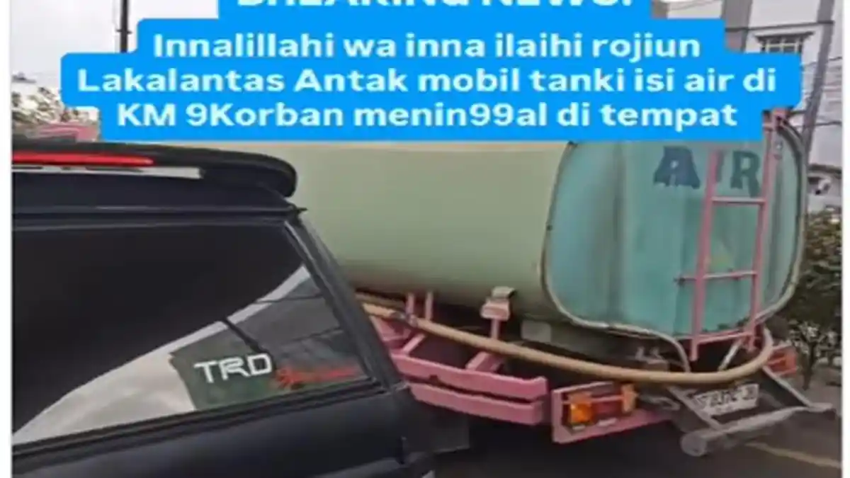Kecelakaan di Palembang, Truk Tangki Air Tabrak Motor Jalan Kolonel H Burlian KM 9, Videonya Viral