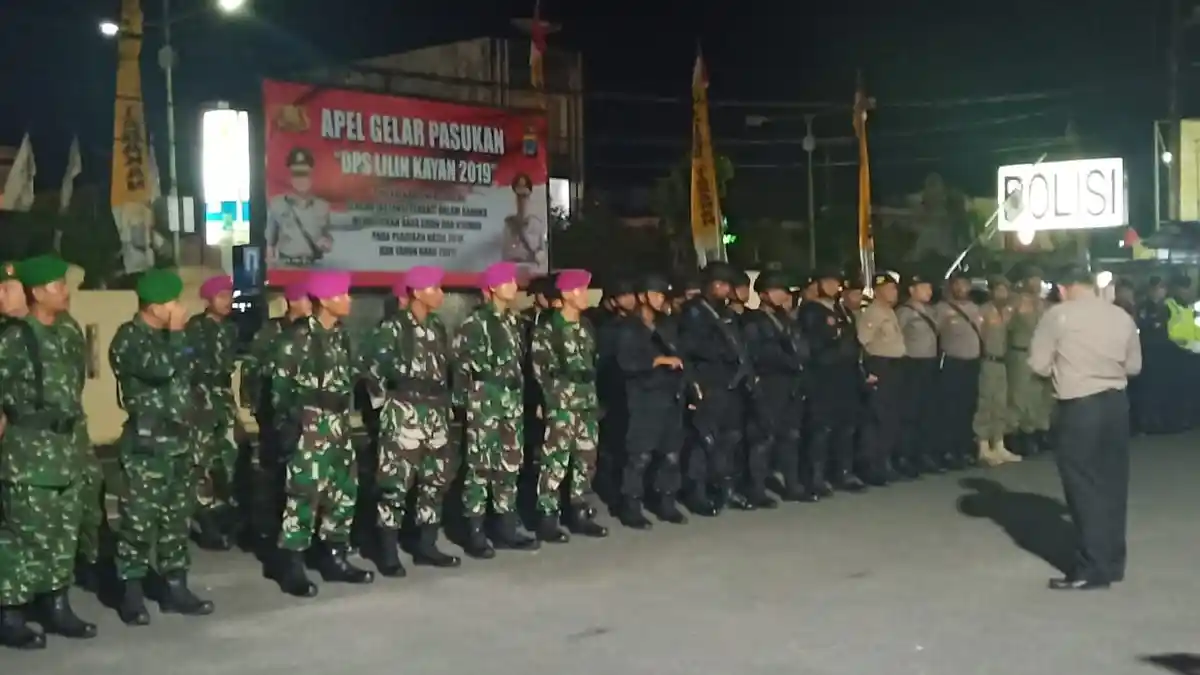 Prajurit Yonmarhanlan XIII Ikut Apel Gelar Pasukan Di Polres Tarakan